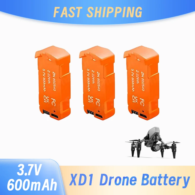 XD1 Mini RC Drone Battery 3.7V 600mAh Original Spare Quadcopter Battery Part Accessory 1/2/3/4/5/6PCS