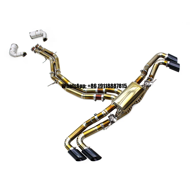 AUTO  Full Exhaust  for Lamborghini URUS 4.0 2018-2023 SUS304 Header Downpipe Titanium Pipe Catback Muffler