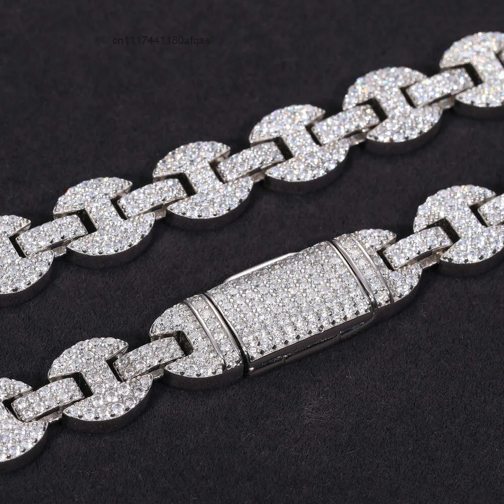 Fashion 6mm 8mm 10mm Moissanite Guci Link Chain 925 Sterling Silver Vvs Mossanite Iced Out Hiphop Jewelry Cuban Necklace for Men