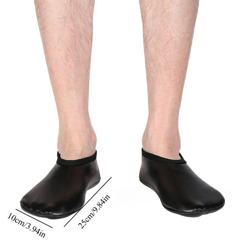 1 paio/2 paia di nuovi calzini da barca a bocca tonda, calzini in pelle PU, calzini da pavimento con isolamento in peluche per uomo e donna