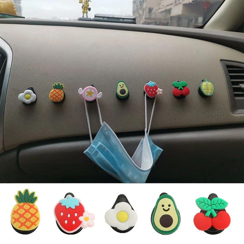 

Car Hooks Creative Cute Car Stick-on Multifunctional Mini Hooks Seat Back Hooks Car Interior Camper Accessories Camping