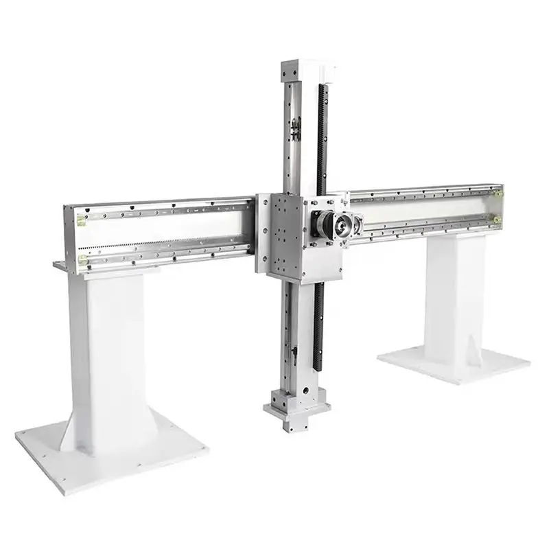 Square Steel Heavy Gear Rack Sliding Table Stacking Manipulator High Load Linear Double Guide Rail Module Big Panel