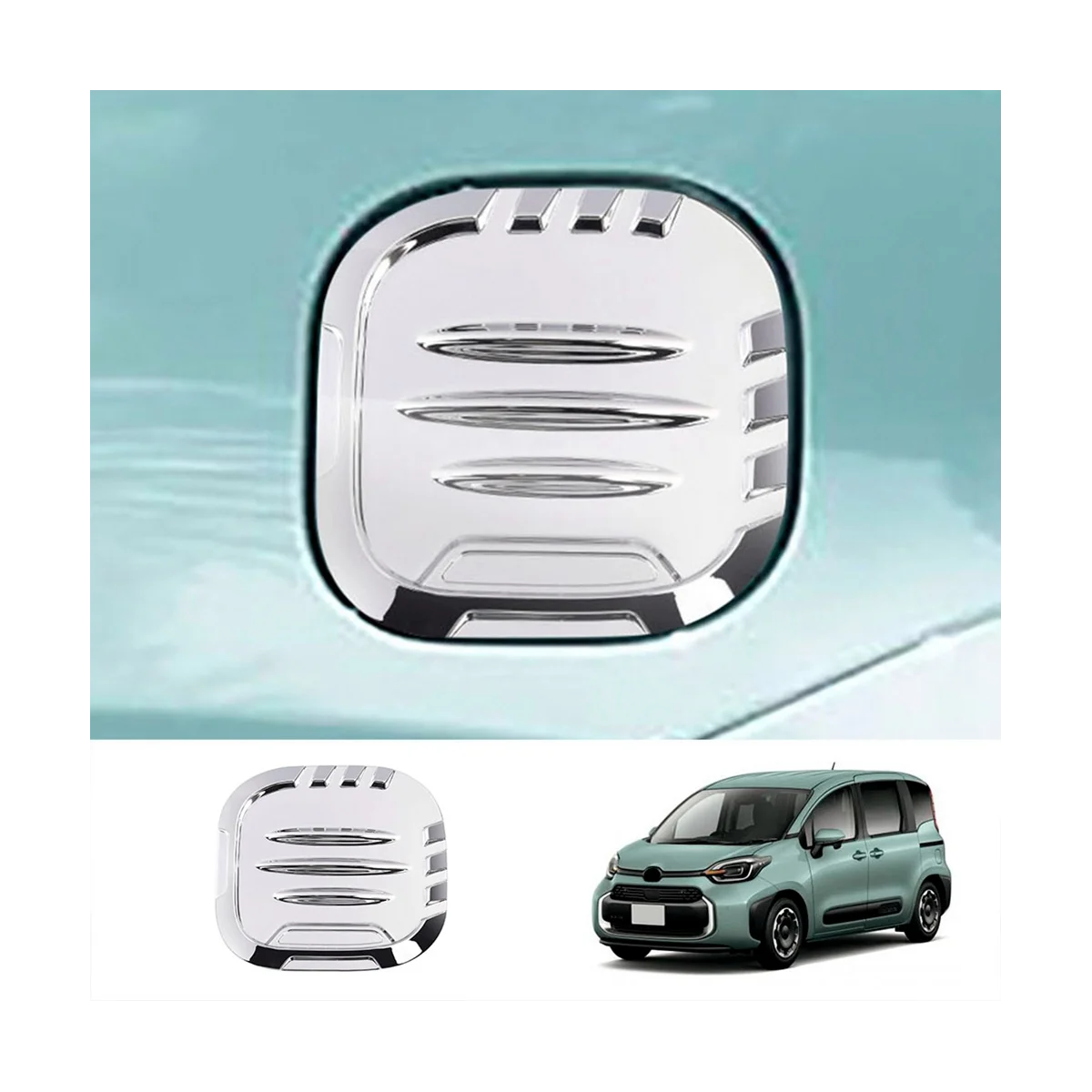 Auto Brandstoftank Cap Cover Trim Olie Dop Bescherming Voor Toyota Sienta 10 Series 2022 2023 Chroom