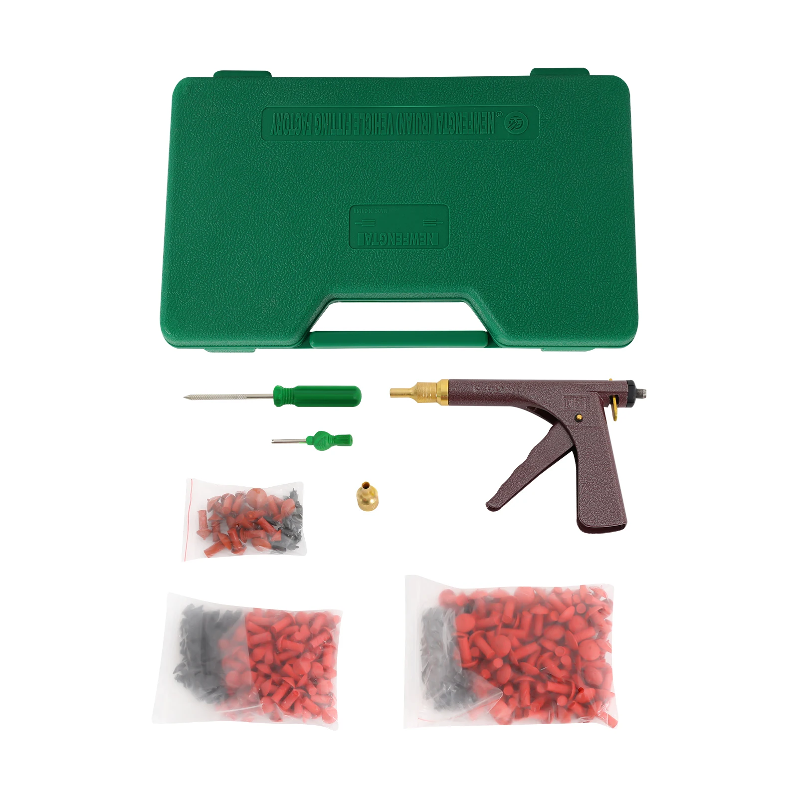 ﻿   طقم إصلاح الإطارات بدون أنابيب عالي الكفاءة للمركبات المتعددة مع 45 #   مسدس إصلاح عجلة الإطارات الصلبية