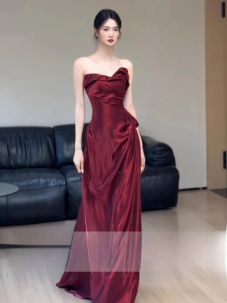 

Ele Red Wedding Dr 2025 New Sle High-End Sensation Bridal Gown Luxury mat Long Evening Dr for Wedding