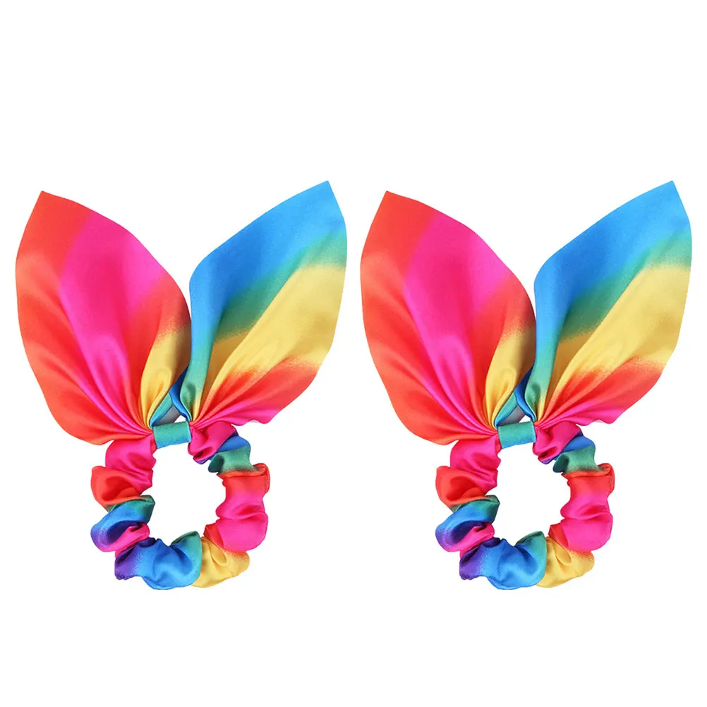 

2 шт., резинки для волос в виде кролика, резинки для волос с милым кроликом, веревка для волос для женщин и девочек, эластичные держатели для хвоста, тканевые ленты, повседневные подарки