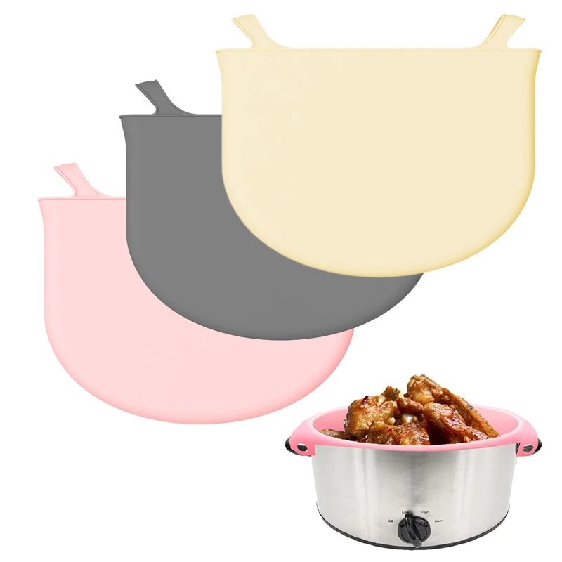 Doublure de mijoteuse pour casseroles en silicone, sacs de cuisson réutilisables, non ald, étanche, résistant à la chaleur, fournitures de cuisine, 8QT, 1PC