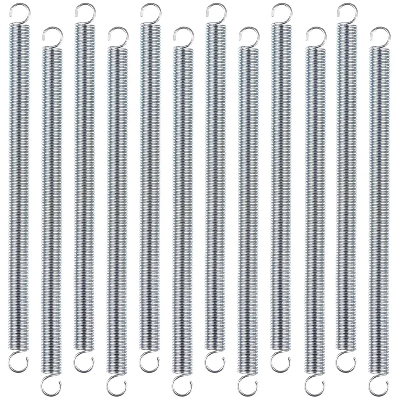 

Пружина растяжения ABHZ-12 шт., 3/8 х 6-1/2 дюйма, пружинная сталь 0,047 дюйма, двойные концы крючка для промышленного оборудования