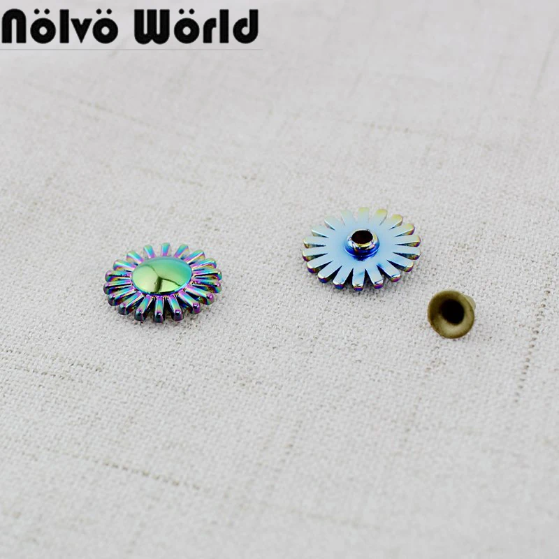 

20-100pcs 9mm 11mm Sun flower DIY shoes accessories metal nail round nail bags bracelets screws decorative nail rivets