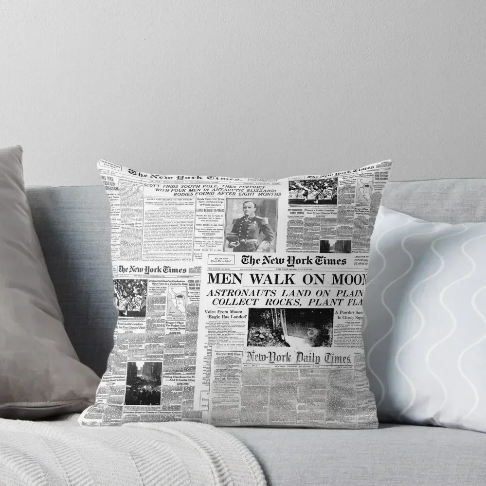 

Newspaper print [white] Throw Pillow Pillow Cases Decorative autumn pillowcase Luxury Pillow Case cover christmas