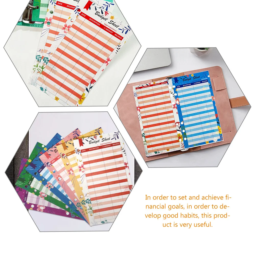 36 ورقة من أوراق الميزانية، تصميم ثقب الثقب، اللوازم المكتبية المنزلية، جهاز تعقب المغلف النقدي، جهاز تعقب النفقات المالية #4