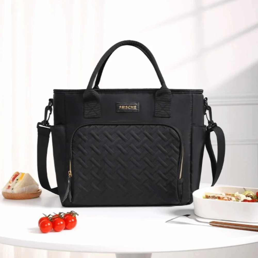 

New Polyester Lunch Bag Leakproof Large Capacity Insulated Cooler Bag Waterproof Collapsible Lunch Pouch for Travel Camping