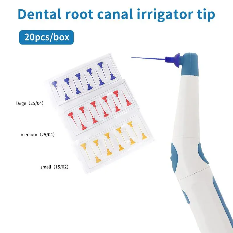 20Pcs Endo Activator Wireless Ultrasonic Washing Tooth Tip Dental Sonic Irrigator Tips Yellow/Blue/Red