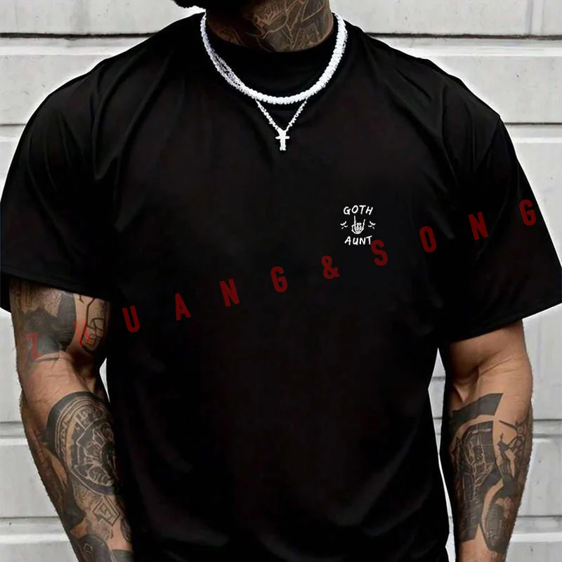 

Футболка с готическим дизайном, мужская брендовая футболка, мужские летние футболки, повседневные футболки высокого качества с круглым вырезом