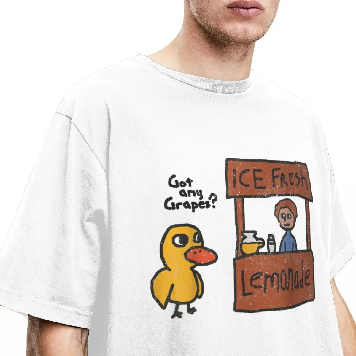 Got Any Grapes Merchandise Shirts Men Women Duck Song meme Funny Pure Cotton Tee Shirt O Neck Short Sleeve All Seasons Clothes