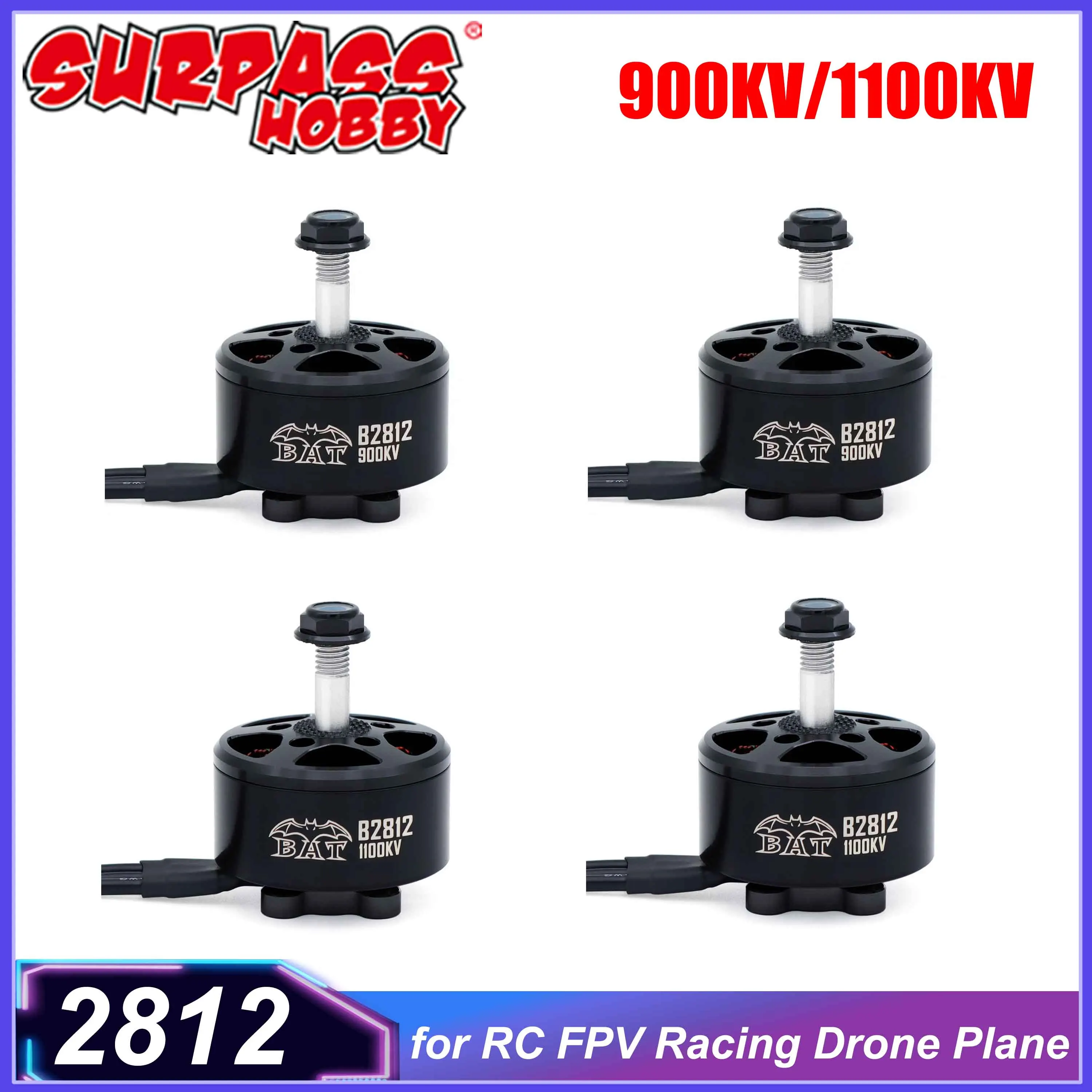 

1/4PCS Surpass Hobby BAT 2812 Brushless Motor 900KV 1100KV Outrunner Motor for RC Airplane FPV Racing Drone Quadcopter Parts