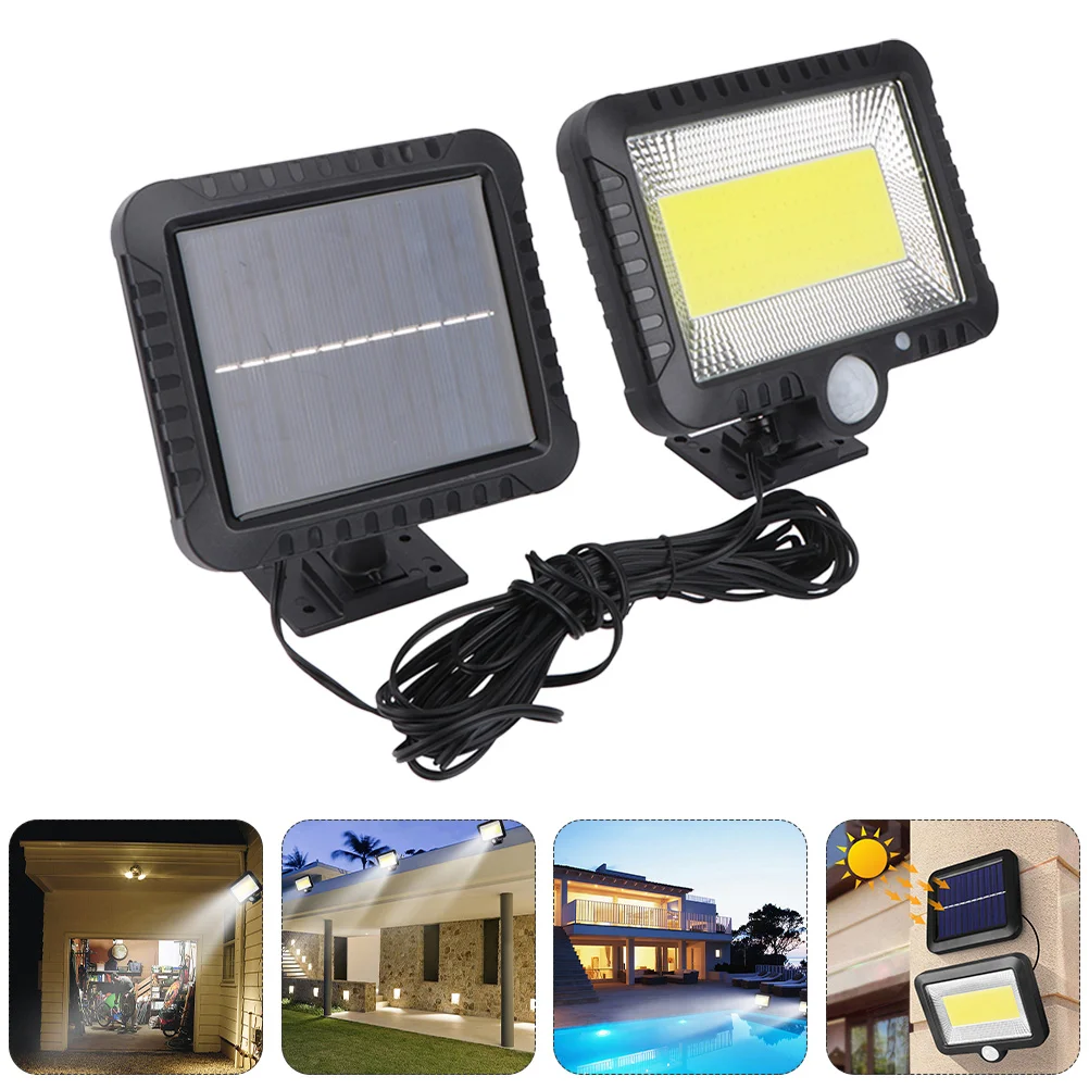 2 Pcs Split Human Sensor Wall Light outside Solar Lights Plastic Waterproof Outdoor