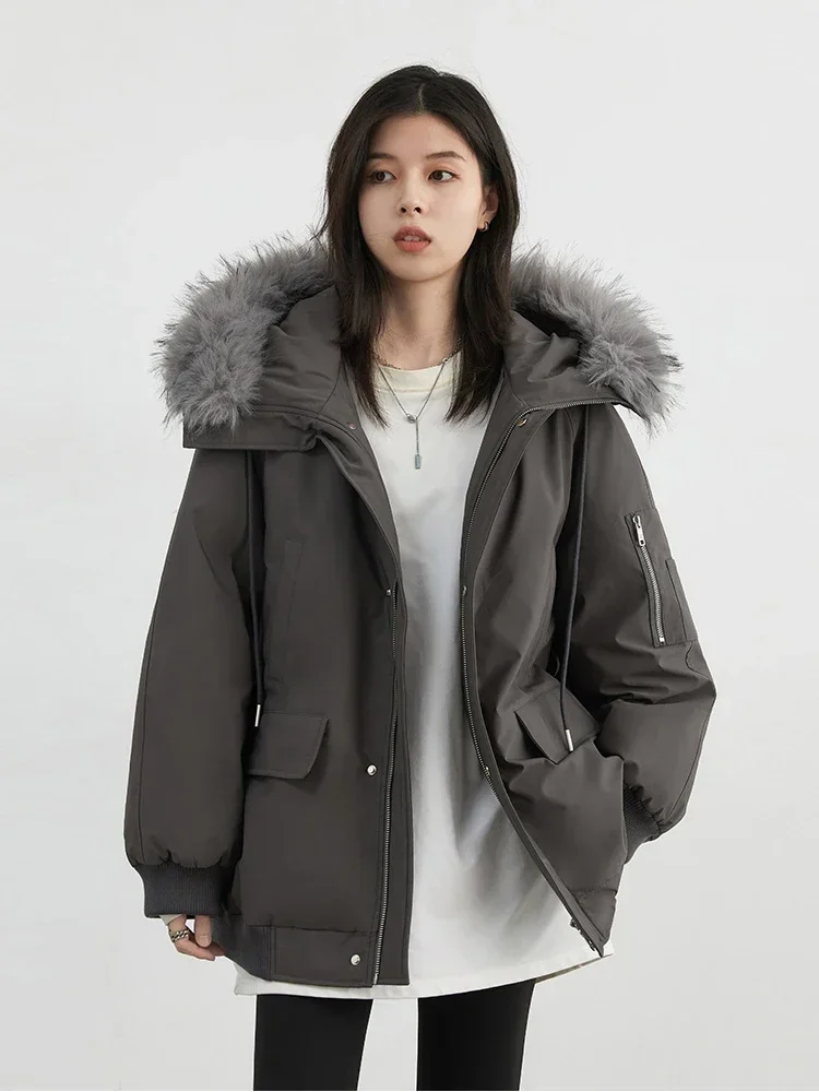 CHIC VEN Vrouwen Parka Losse Nieuwe Losse Kapmantel Werkkleding Vrouwelijke Jas Kantoor Dame Kleding Warme Dikke Herfst Winter 2024