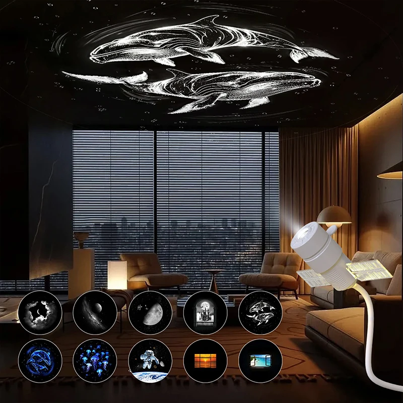 2027 25-in-1 USB Galaxy Projector Night Light 360° Rotatable Brightness Plug Play HD Star Projector For Bedroom Ceiling Decor