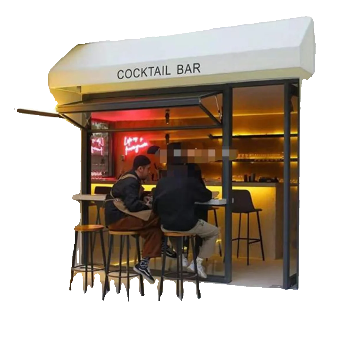 Watermelon canopy French outdoor sunshade, curved winter melon decorative semi-round canopy fixed window canopy