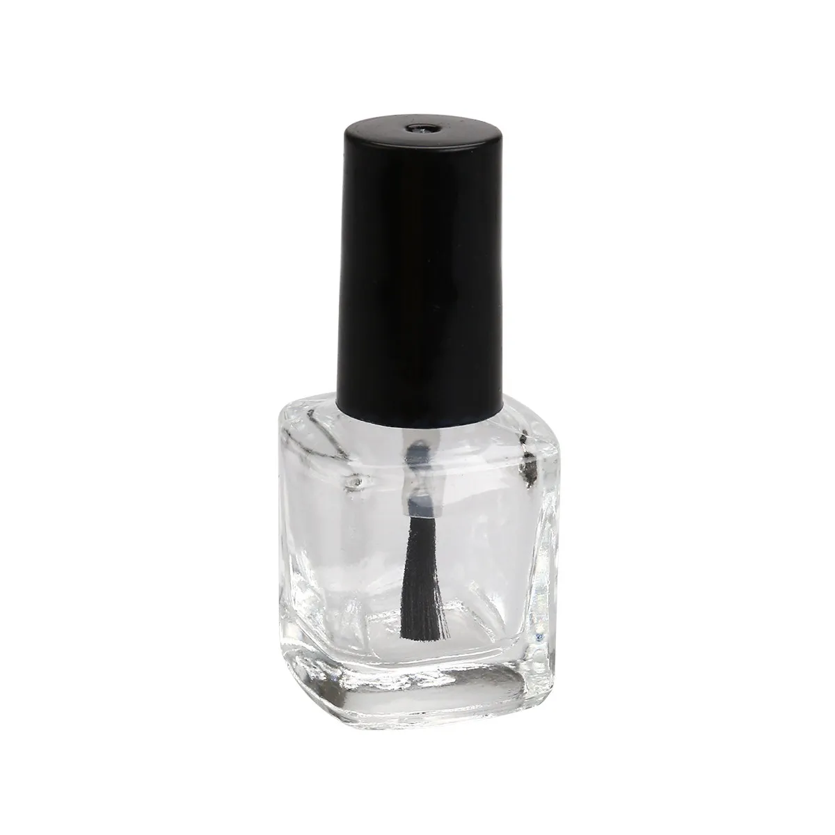 

5Pcs Nail Polish Empty Bottles 10ml Clear Square Shape Durable Glass Containers Spill Proof with Brush for DIY Nail Polish