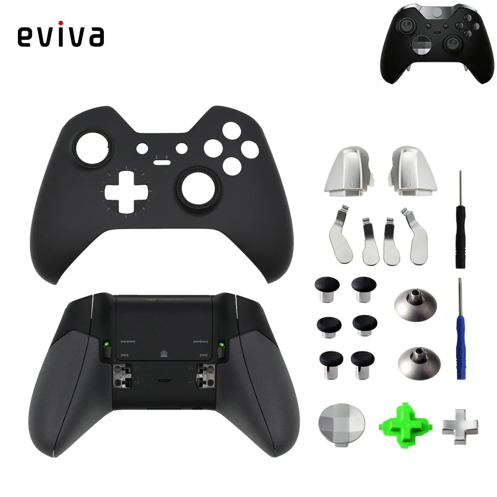 Replacement For Xbox Elite Series 1 Controller Back Cover Front Case Rubberised Grips Thumbstick LB RB Button Housing Shell Kit