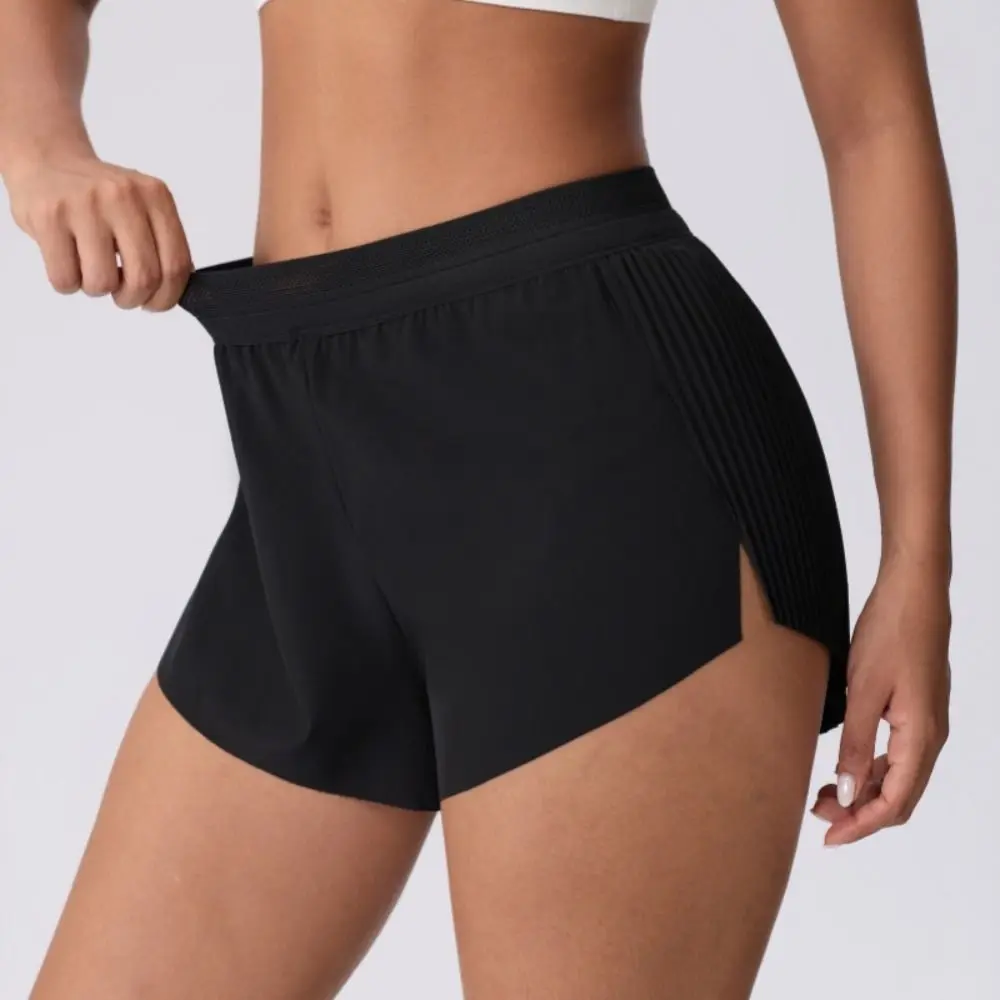 Three-quarter Length Fitness Shorts Hidden Pocket Quick-drying Tennis Yoga Pants Cooling Breathable Sports Shorts For Women