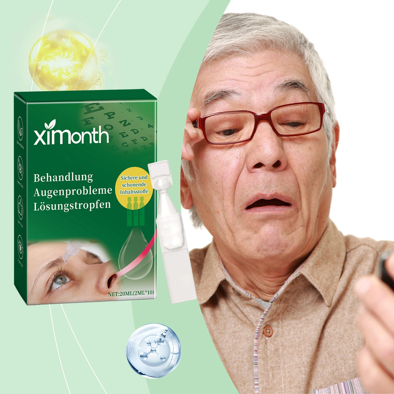 Ximonth 2ml*10 Care Eye Drops Keep your eyes comfortable, nourish and moisturize gently, relieve discomfort and fatigue