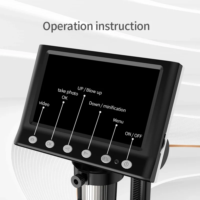 4,3 inch LCD digitale microscoop 40-1000X muntmicroscoop voor foutmunten USB-vergrootglas Micro-scope met hoge standaard 8 LED voor kinderen