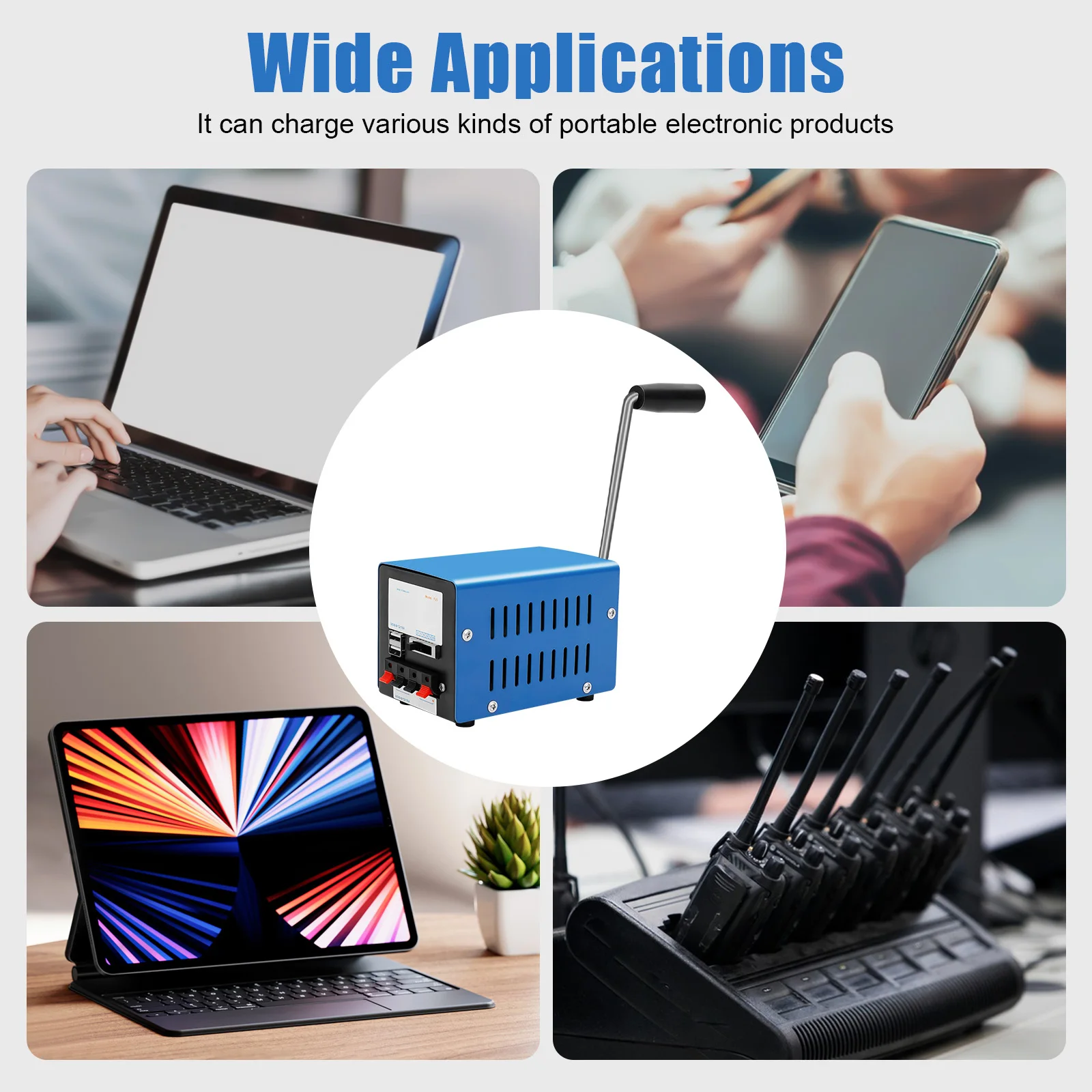 Handslingergenerator 20W draagbare noodstroombank met 5V USB-uitgang voor outdoor survival camping reistelefoonoplader