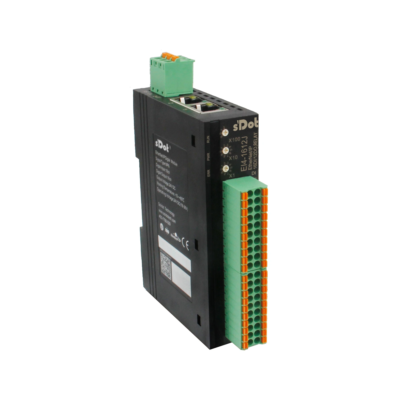 Remote IO Module EtherNet Integrated 16-Channel Digital Input 12-Channel Relay Output | EI4-1612J