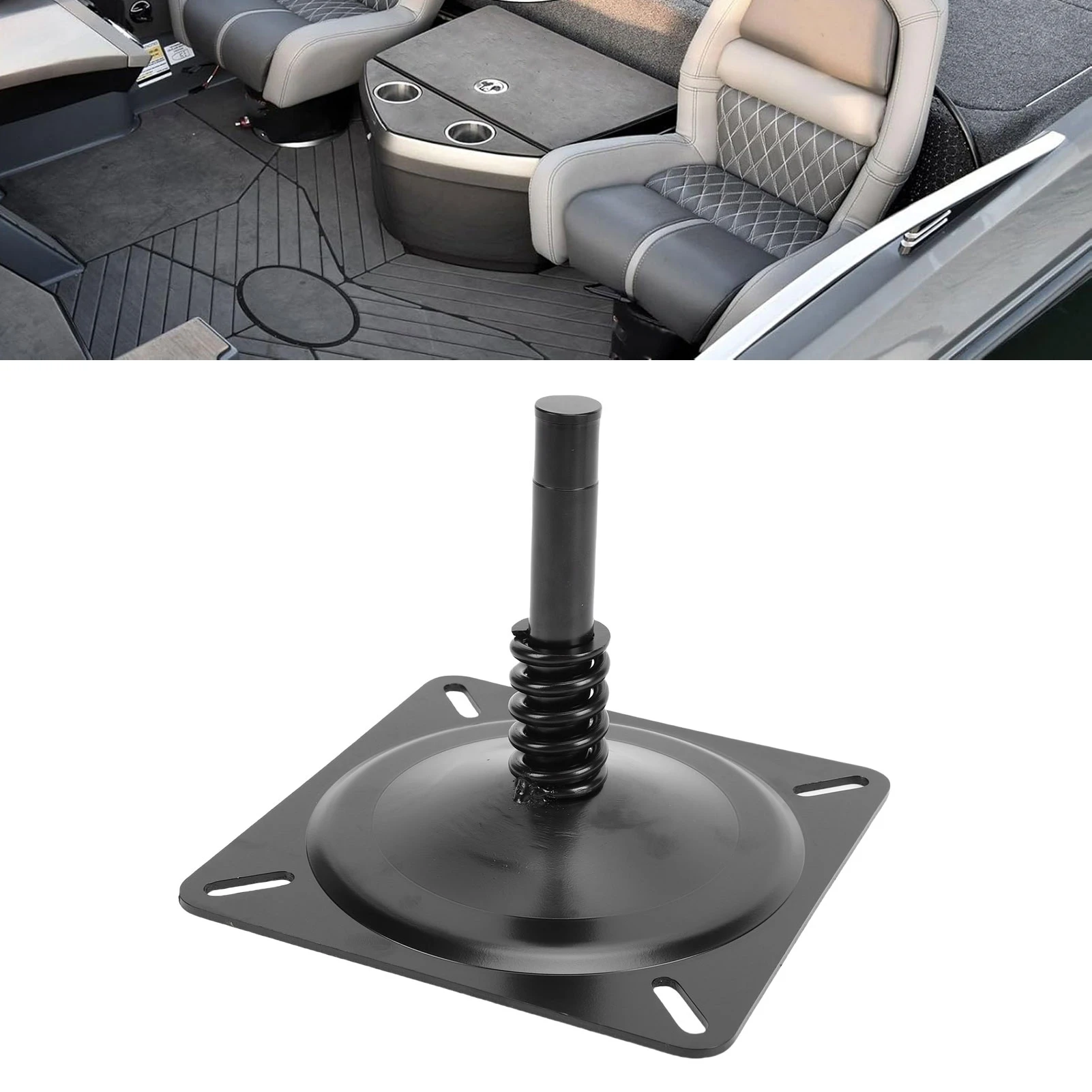 

Boat Seat Base Mount Zinc Plated Steel Swivel Mount Heavy Duty Boat Seat Pedestal Base Plate for 3/4 Inch Marine Pedestal Post
