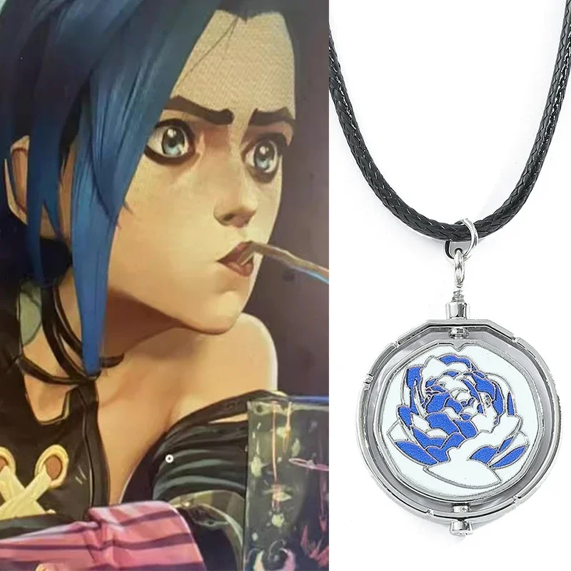 لعبة جديدة Jinx الأزرق الوردي للتدوير قلادة أنيمي لعبة غامضة الموسم 2 حقيبة الظهر المعلقات المعدنية الاتجاه الجديد مجموعات المشجعين الحلي