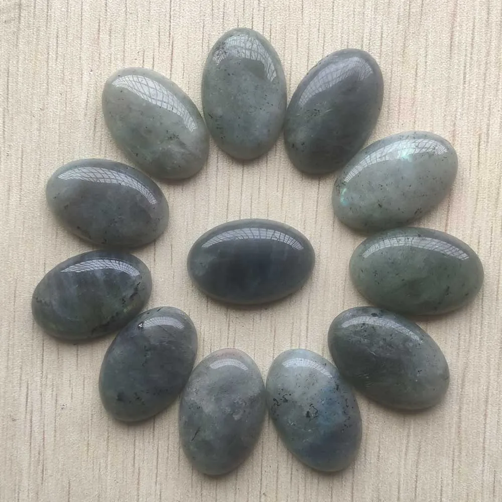 Good quality natural Labradorite stone Oval CABOCHON beads 20x30mm for jewelry making 12pcs/lot Wholesale Free shipping