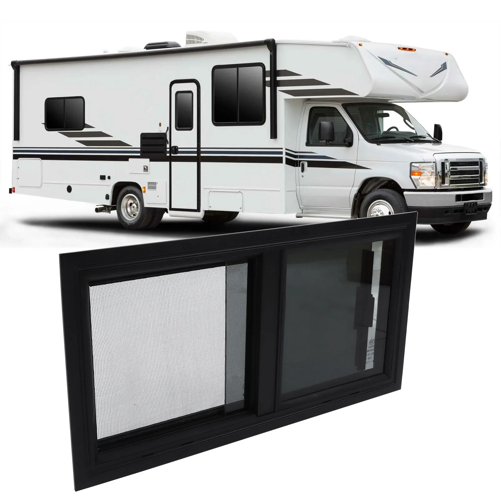 

RV Window Horizontal Vertical Slid with Privacy Screen Insect Nets for 550x260mm Window Size Slid Window with Insect Nets
