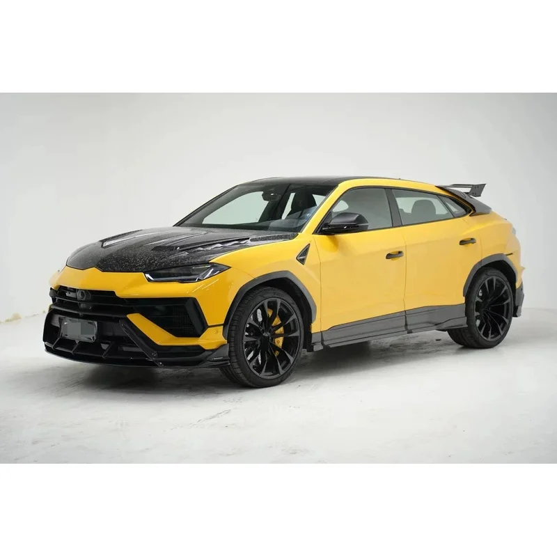 URUS Upgrade TOP Style Dry Carbon Fiber Front Lip Rear Diffuser Side Skirts Hood Spoiler Kit
