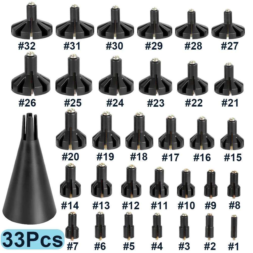 33Pcs Laser Bore Sight Adapters for .17 to 12GA Calibers Bore Sighter Adapter Set Multi-Caliber Laser Boresighter Adapter Heads
