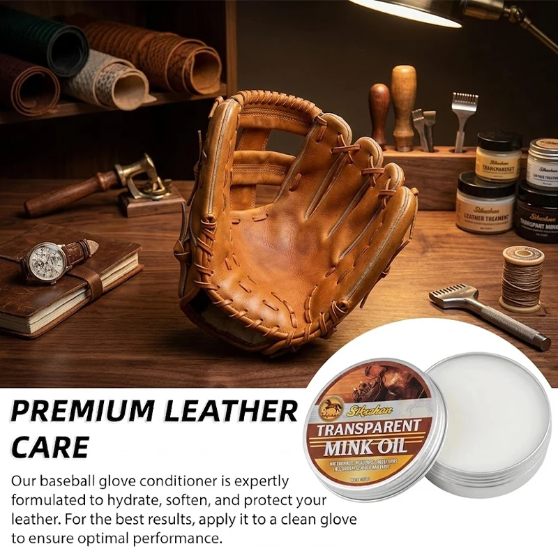 Baseball Glove Care Balm for Professional Leather Restoration Deep Fiber Conditioning and Shine Enhancement Cream 100g SIKEZHAN