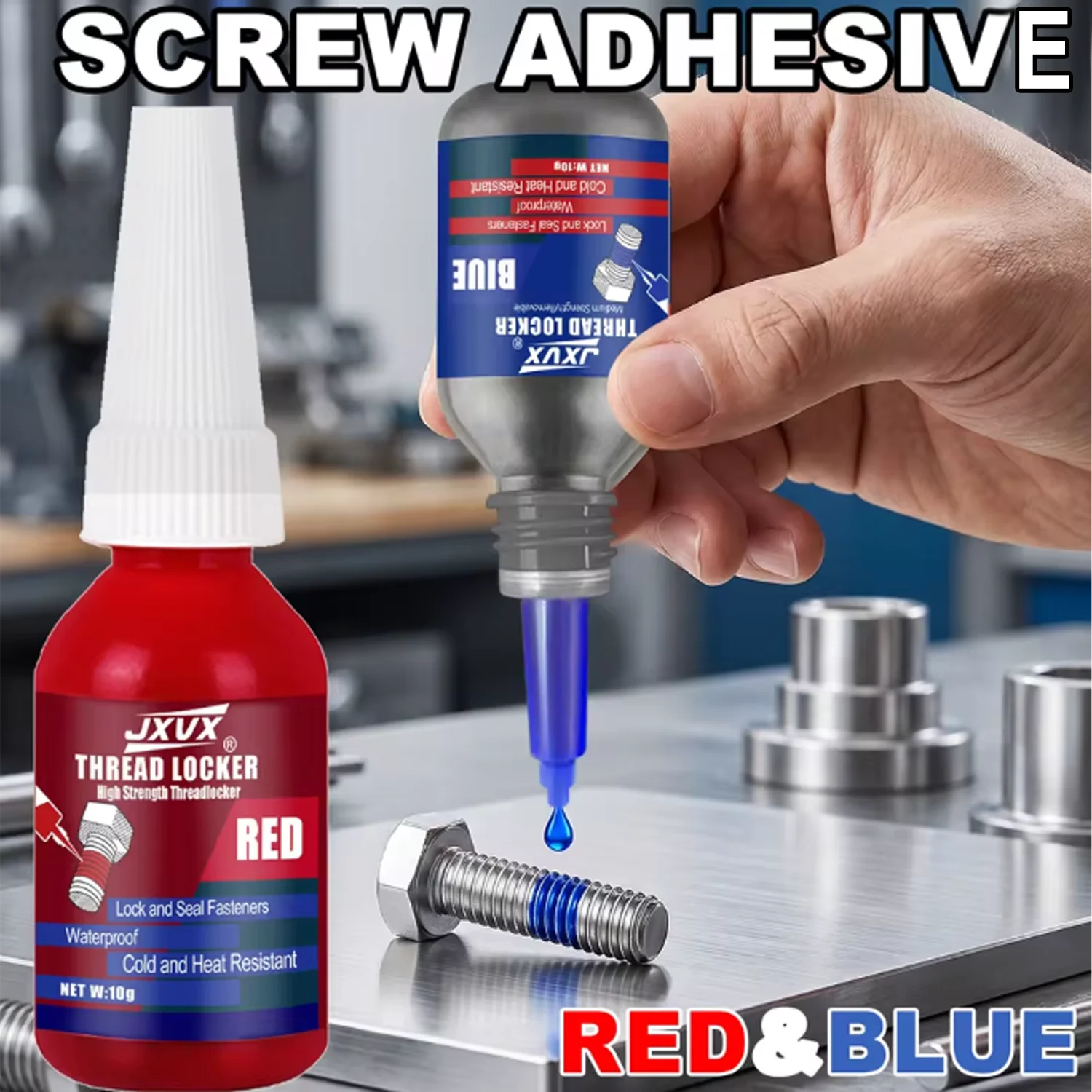 JXVX 4/5/10PCS 20ML Quick Drying Thread Glue, Thread Locking Agent, Anaerobic Adhesive, Corrosion Resistant, Anti-Peel Glue