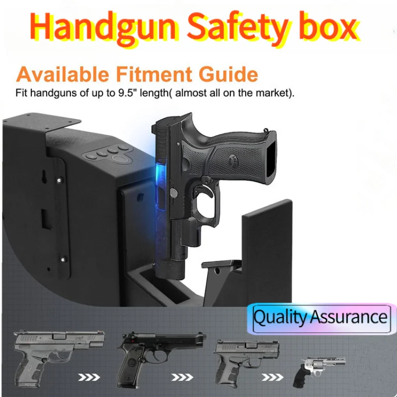 Car Handgun Safe, Quick Access Biometric Pistol Safe With Fingerprint, Passwod ,Key, Auto-Open Rapid Response Gun Safe For Vehi