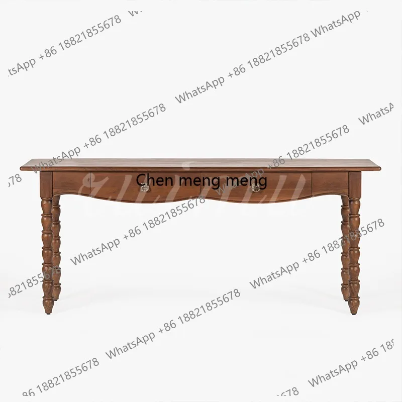 

French solid wood entrance cabinet, living room partition cabinet, medieval small apartment entrance table designer