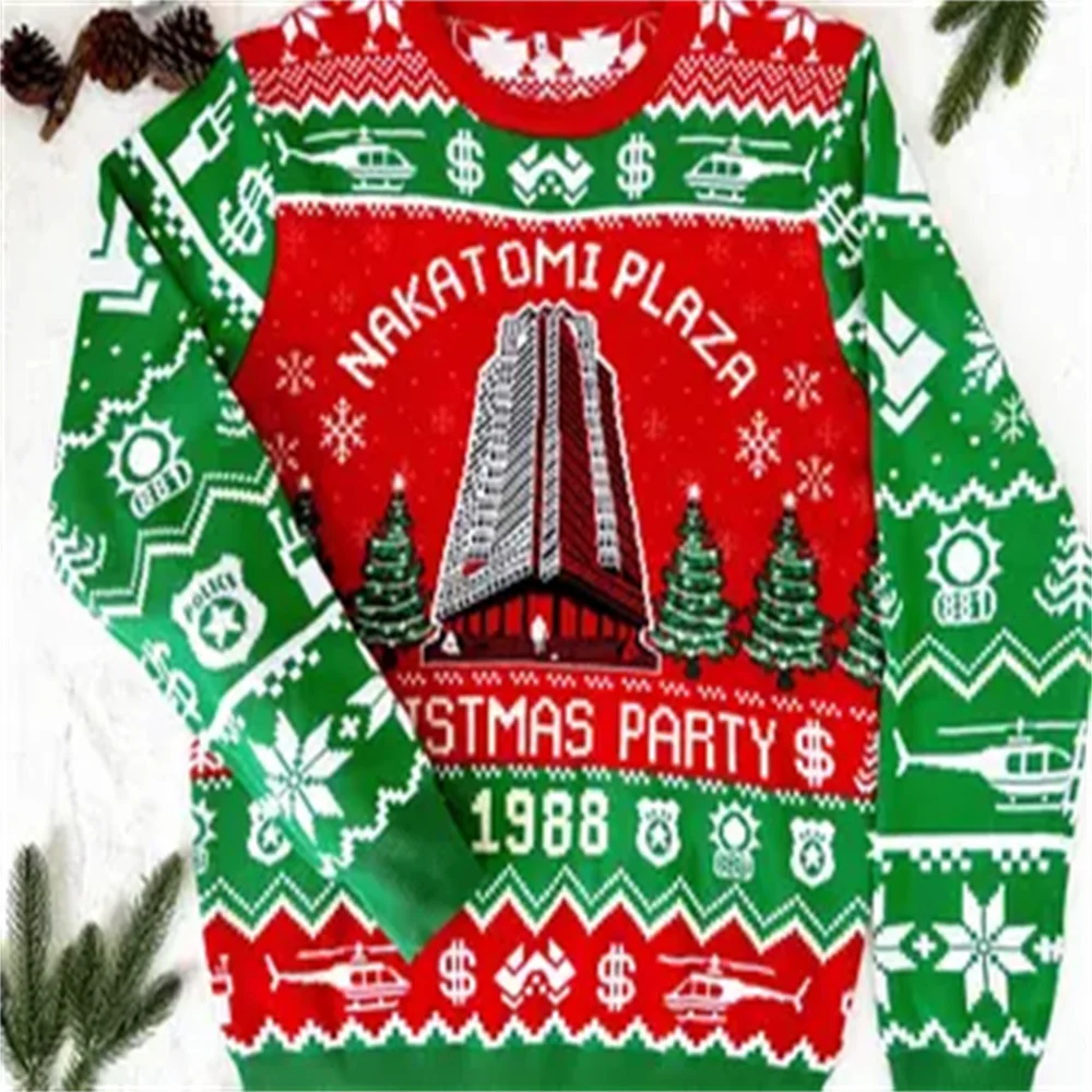 Zhongfu Plaza Christmas Party 1988 Ugly Sweater Die Hard Christmas Ugly Sweater Mens Womens Children Sweater Mens Sweatshirt