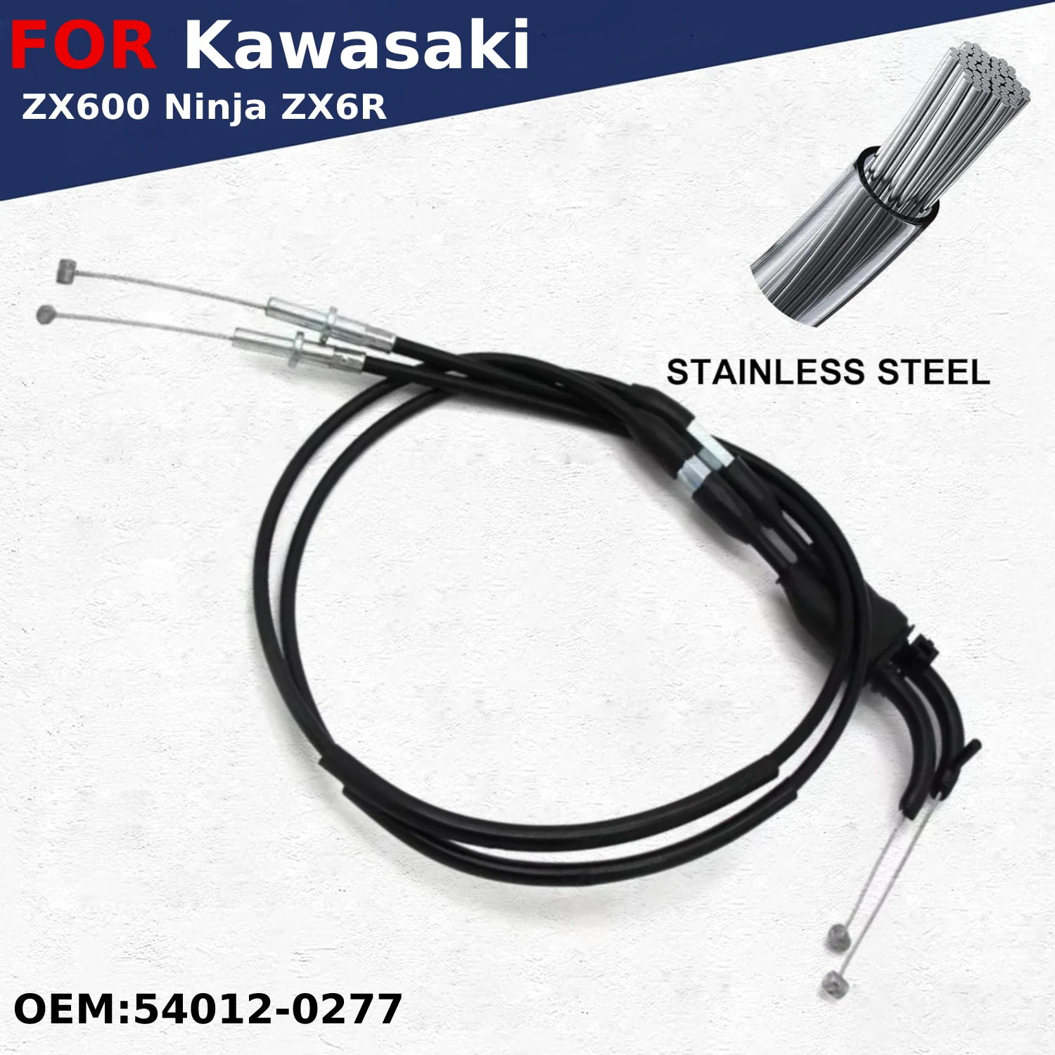 

Motorcycle Throttle Line Clutch Cable Steel Wire Set For Kawasaki ZX600 Ninja ZX6R OME:54012-0277 Moto Accessories Lines Parts