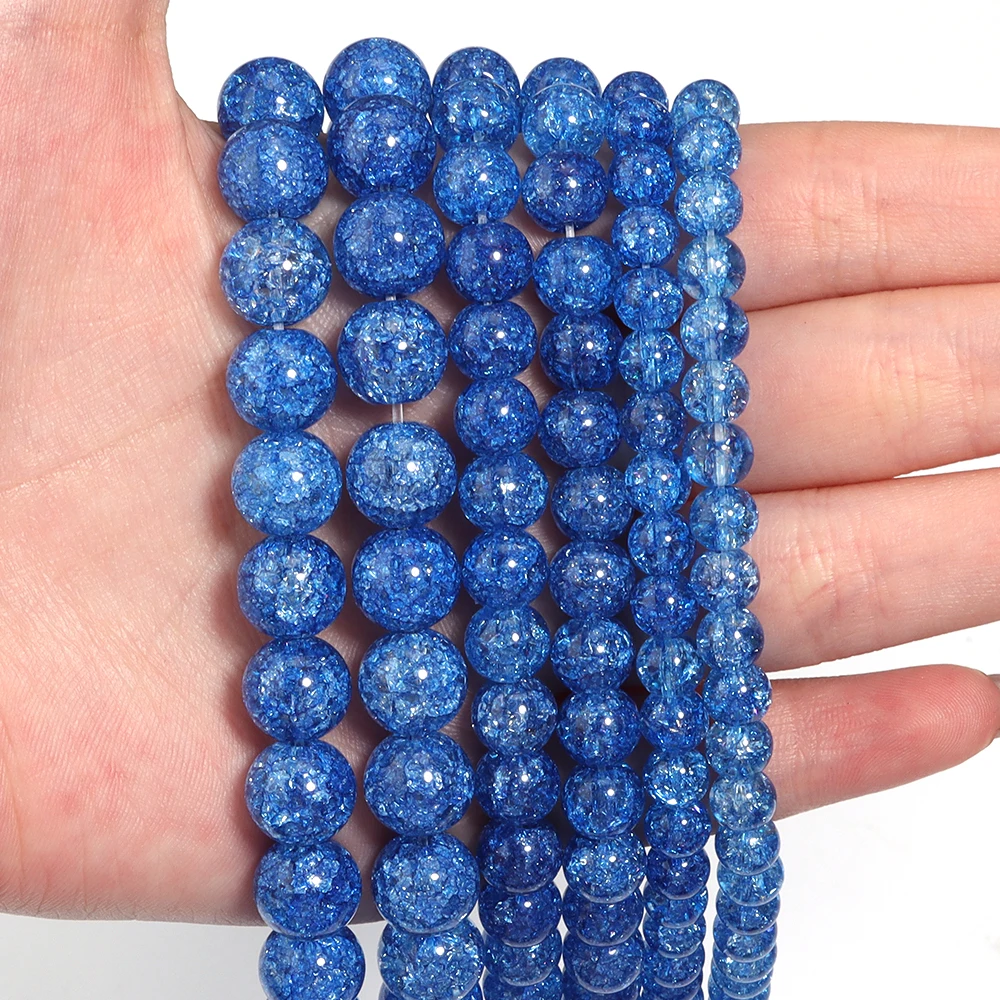 1 Strand Popcorn Crystal Beads Icy Rackled Beads Bright Loose Round Beads For Diy Jewelry Gift Bracelet Necklace Accessories