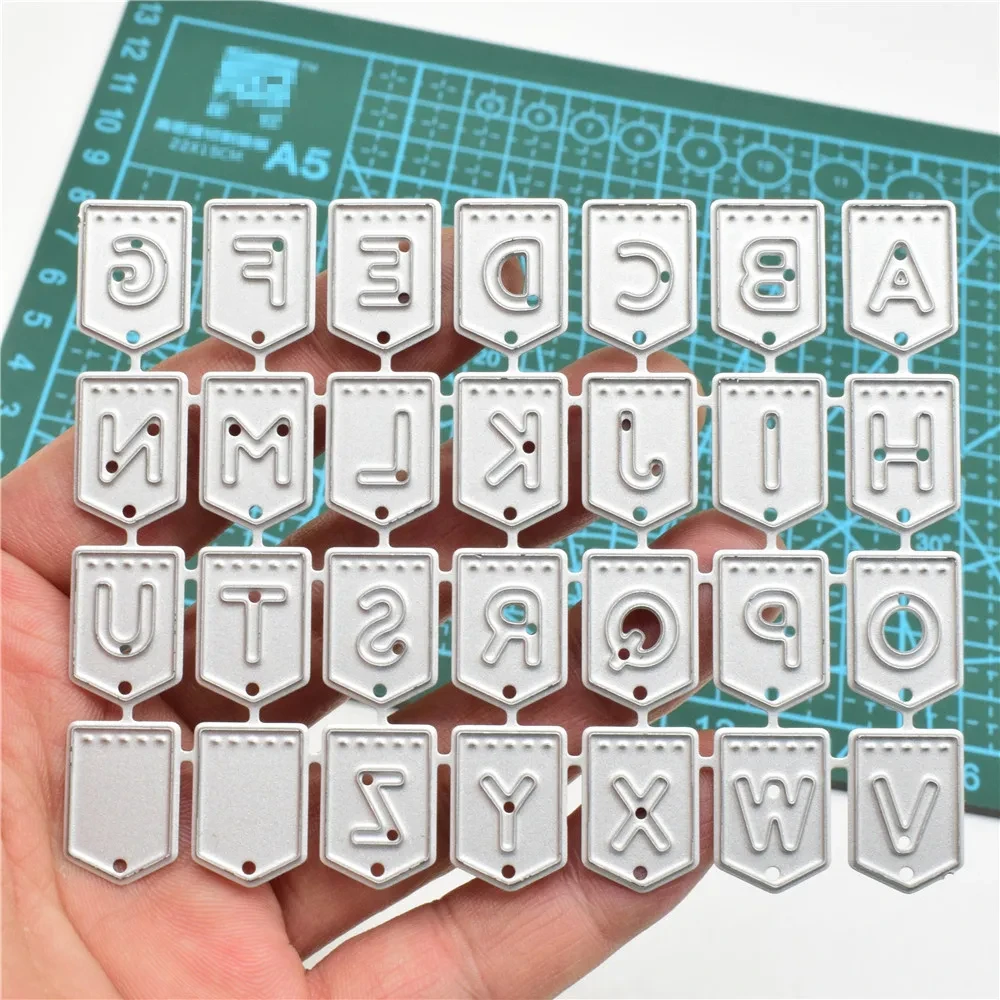 Metall-Stanzformen für Alphabet-Buchstaben und Etiketten zum DIY-Scrapbooking, Kartenherstellung und Prägung