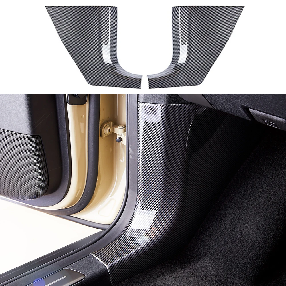 

A Pillar Anti-Kick Cover Trim Fit for Chery iCAR V27 2026 Full Coverage Carbon Fiber Texture Anti-Scratch Interior Protector