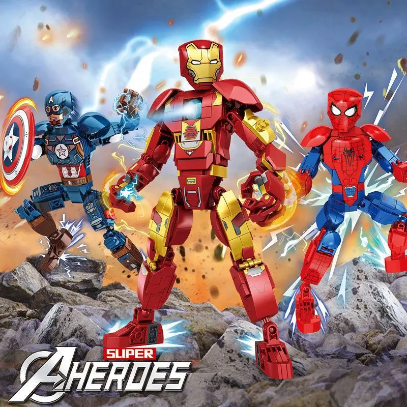Marvel Superheroes Building Blocks Captain America Construction Figure Bricks Spiderman Model 76258 The Avengers Toys Kids Toys