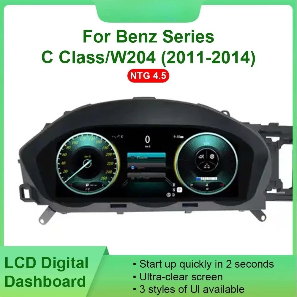12.3 Inch Upgrade Dashboard Speedometer Linux System  Instrument Digital Cluster for Ben s C Class W204  2008-2014