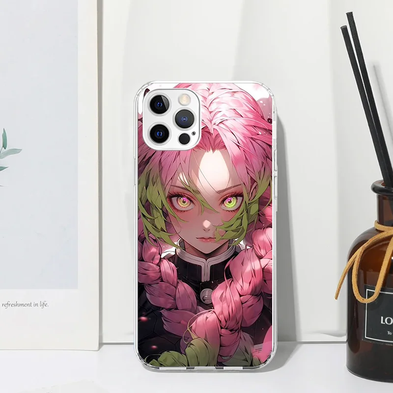 Demon Slayer Kanroji Mitsuri Phone Case For Iphone 16 15 14 13 Pro Max 12 Mini 11 X Xr Xs 7 Plus 8 + Se 2020 Art Fundas Back Cov