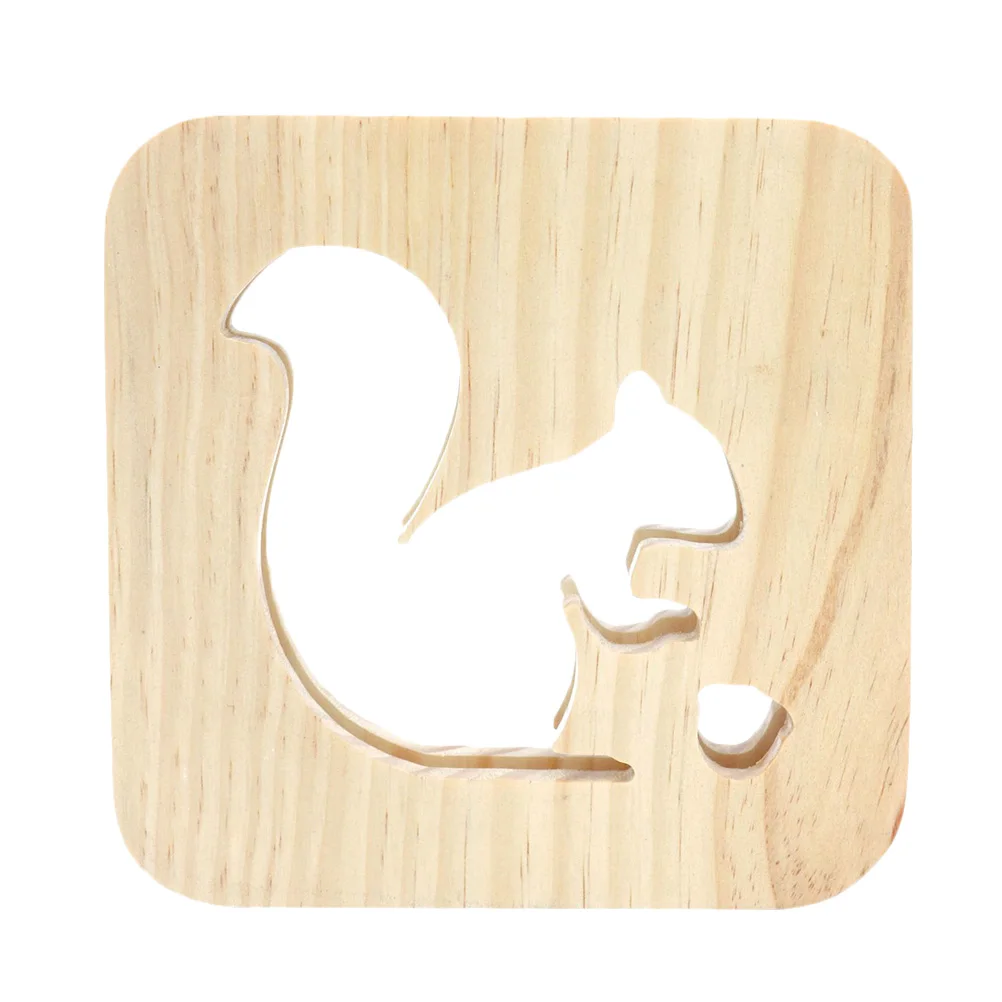 

Wood Desktop Light USB Night Lamp Soft Squirrel Craft Ornament Energy Saving Eco Friendly Bedroom Decor Gifts